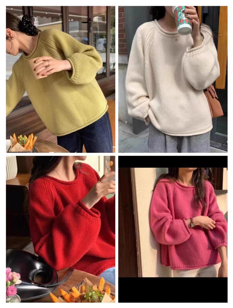 Damen Lässiger Rundhals Strickpullover - Herbst/Winter