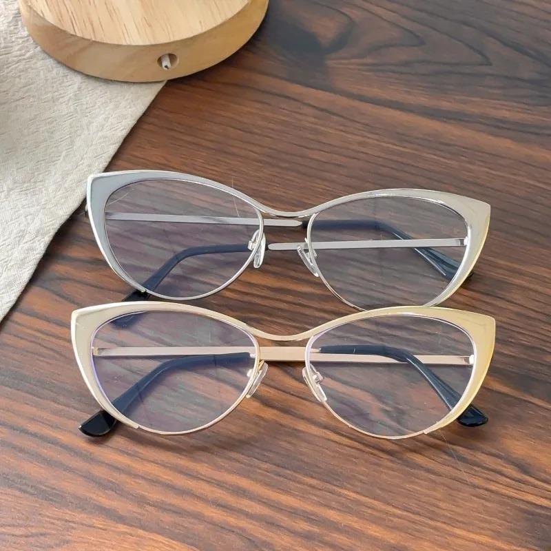 Women Retro Glasses Metal Sexy Cat Eye Reading Blue Light Blocking Computer Glasses Accessory