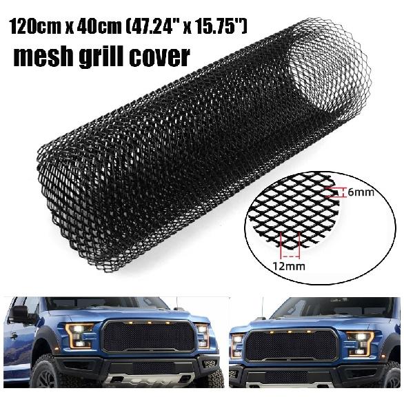 Universal 47 X15  Car Grill Mesh Cover Bumper Fender Hood Vent Grille Net Black