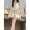 White Sleeveless Neck Suspender Dress Children's Summer Temperament Women's New Seaside Vacation Temperament Short Skirt