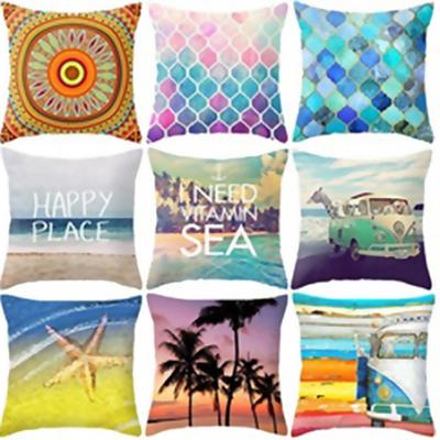Boho geometrische Strandmalerei Wohnzimmer Sofa Leinen Kissenbezug Kissenbezug