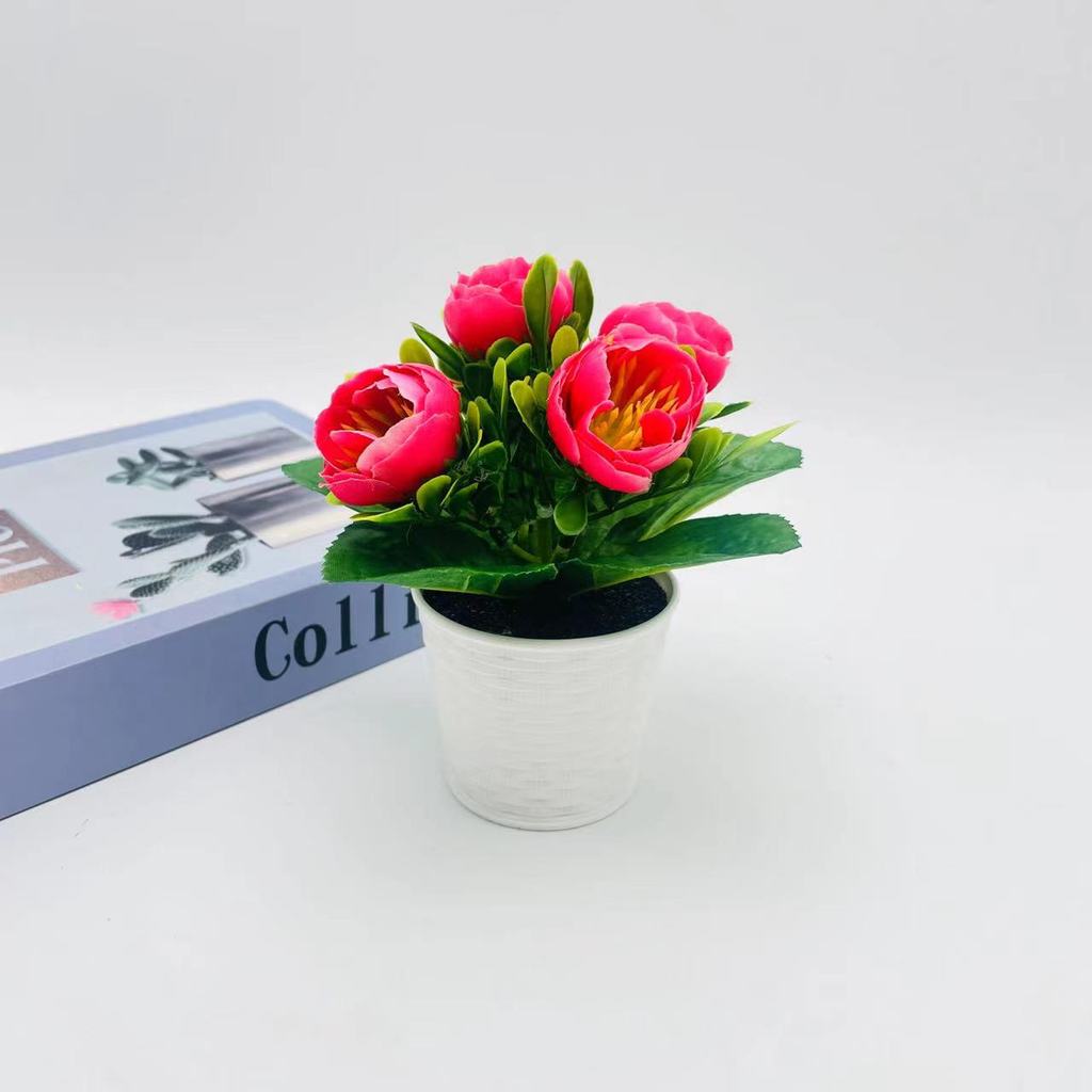 Rose Synthetic Miniature Arrangement With Handmade Craft For Wedding Photography And