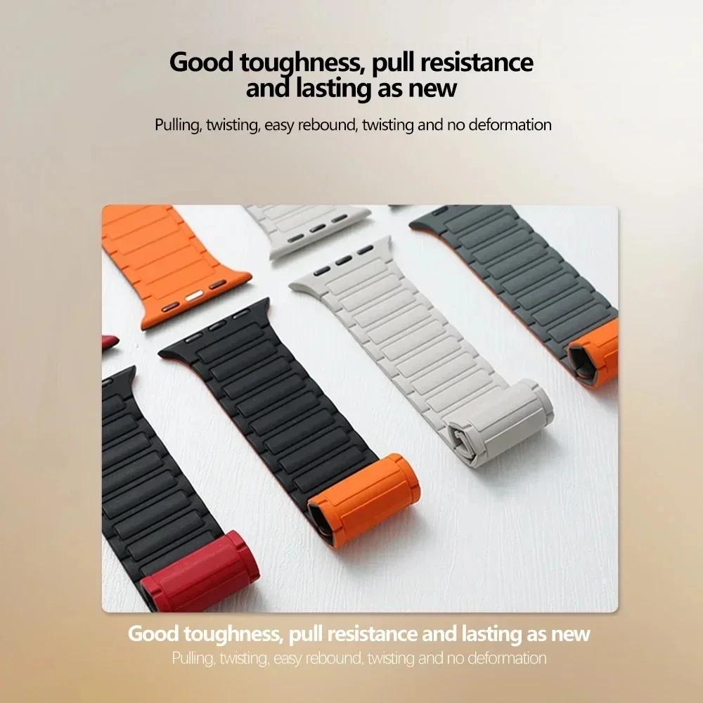 Magnetisches Schlaufenarmband für Apple Watch S10 46mm 42mm 40mm 41mm 45mm 44mm 49mm Silikonarmband für lWatch Series Ultra 2 9 8 7 6 5 4