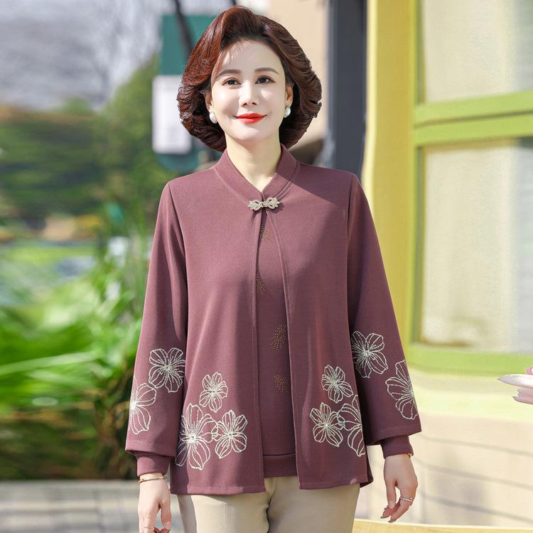 

Women s Autumn Clothes Fashionable Knitted Sweater Women s Clothing New Mother Long-sleeved Top Fashionable Temperament Two-piece Set XL