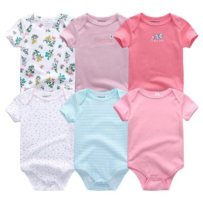 Baby-rompertjes voor pasgeborenen met korte mouwen en babykleding O-hals baby-jumpsuits
