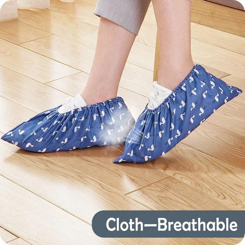 1 Pair of Cotton Shoe Covers for Men and Women, Thickened Wear-resistant Anti-slip Foot Covers, Indoor Dust-proof Foot Covers