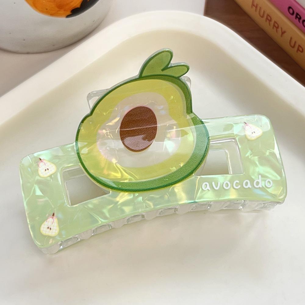 Cute Fruit Acetate Claw Clip Sweet Ponytail Shark Clip Lovely Strawberry Shark Clip  Girls