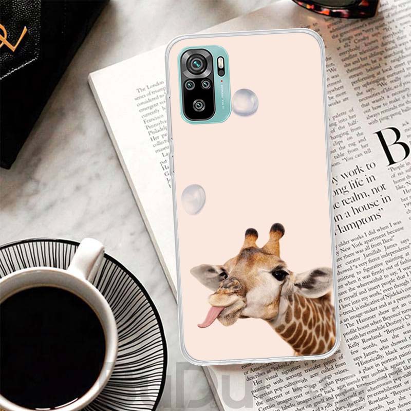 Cute Cartoon Giraffe Animal Cover For Xiaomi Redmi Note 14 13 12S 12 11 Pro Plus Phone Case 11S 10S 10 11E 11T 14Pro 13Pro Print