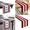 Vintage Flag Table Runner for Independence Day Slip-Proof Linen Fabric Tablecloth for Dinning and Elegant Table Setting