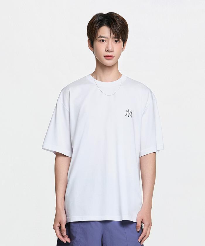 Emelbi Basic Lightweight Oversized Short Sleeve T-Shirt Ny (White)