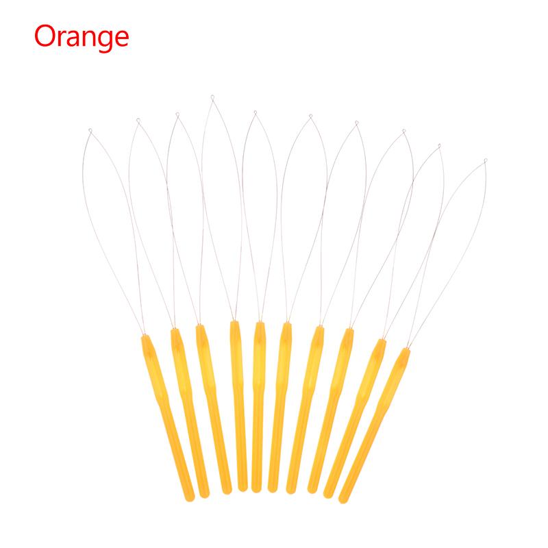 10 ks Nástroj na prodlužování vlasů s očkem, háček na protahování, navlékač jehly s očkem pro silikonové mikrokroužky