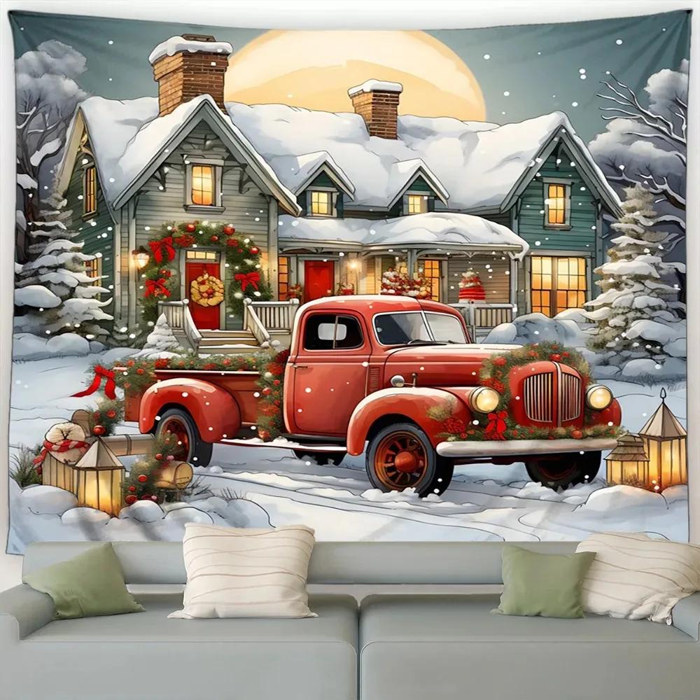 Christmas Tree Snowman Luxury Tapestry Bedroom Living Room Home Christmas Decoration