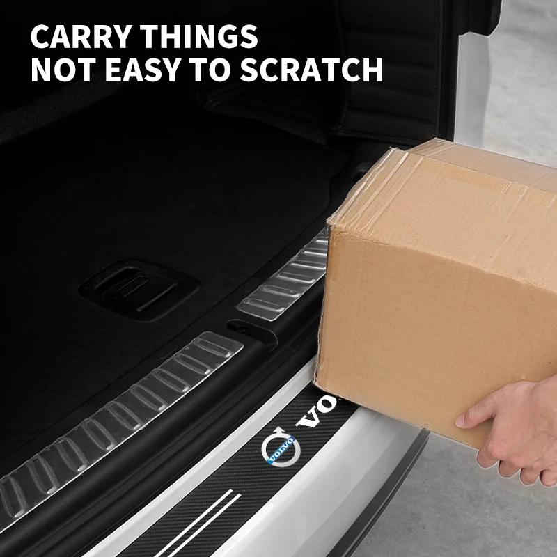 Neuer Kratzfester Carbonfaser Auto Kofferraum Heckstoßstange Schutz Aufkleber Für Volvo XC90 C30 T6 S60 C70 XC40 V40 XC70 V70 V60