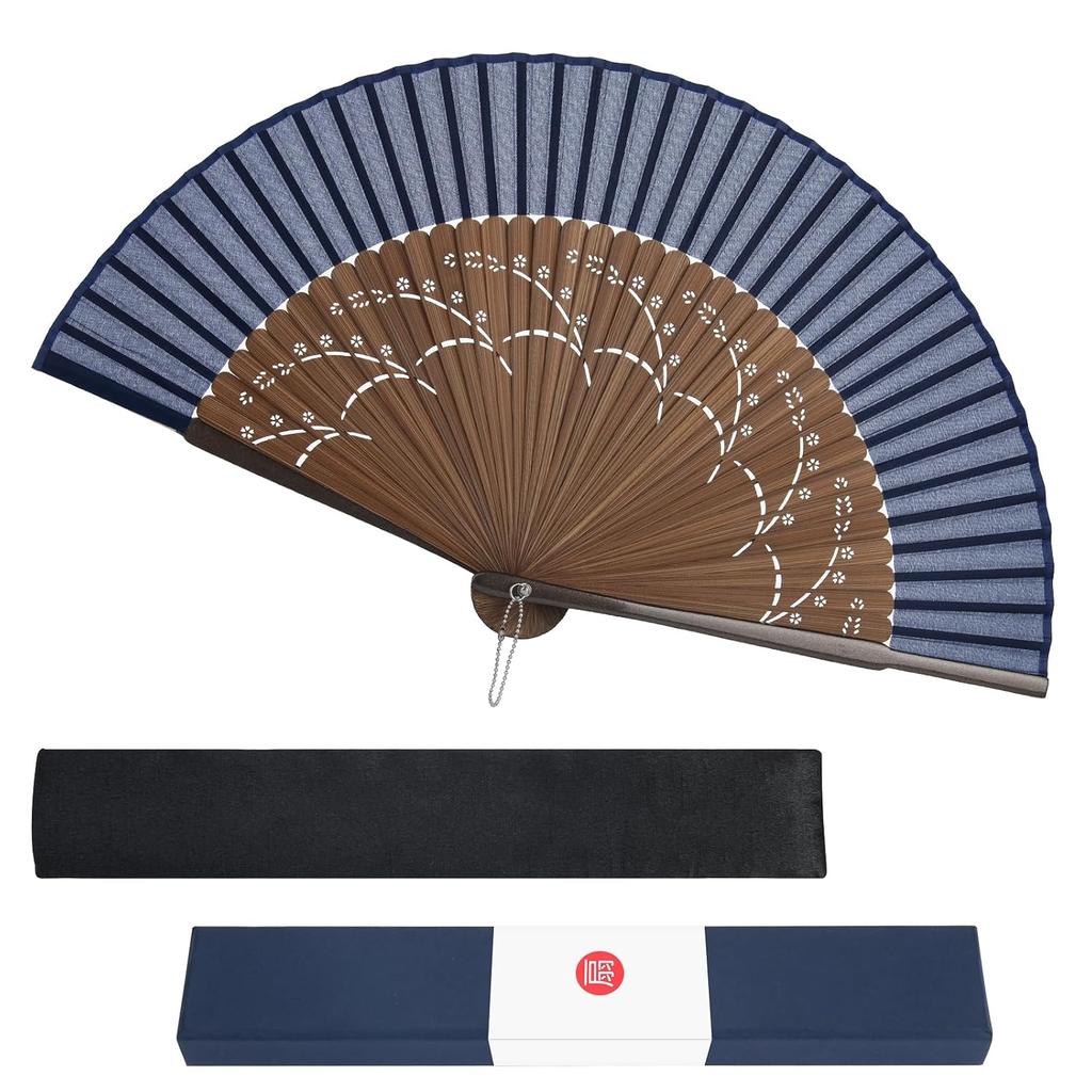 Dockii fan mens durable made Japan lightweight popular gentleman male bamboo high-quality silk stylish ladies gift box included pouch dance large Day