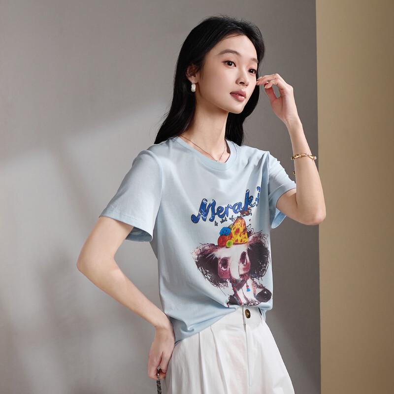 SOFSIL Women s Cartoon Print Short Sleeve T-shirt L