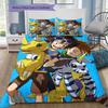 Digimon Characters Bedding Set, 1 Duvet Cover & 2 Pillowcases, Cozy Bedroom, Great Gift for Anime Fans