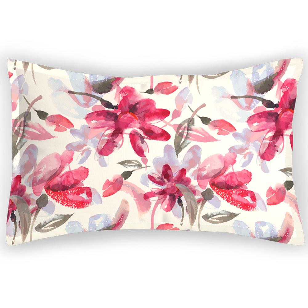 Flower Flower Pillowcase Pastoral Style Satin Summer Cool Pillowcase Digital Printing Children's Student Accommodation Pillowcase