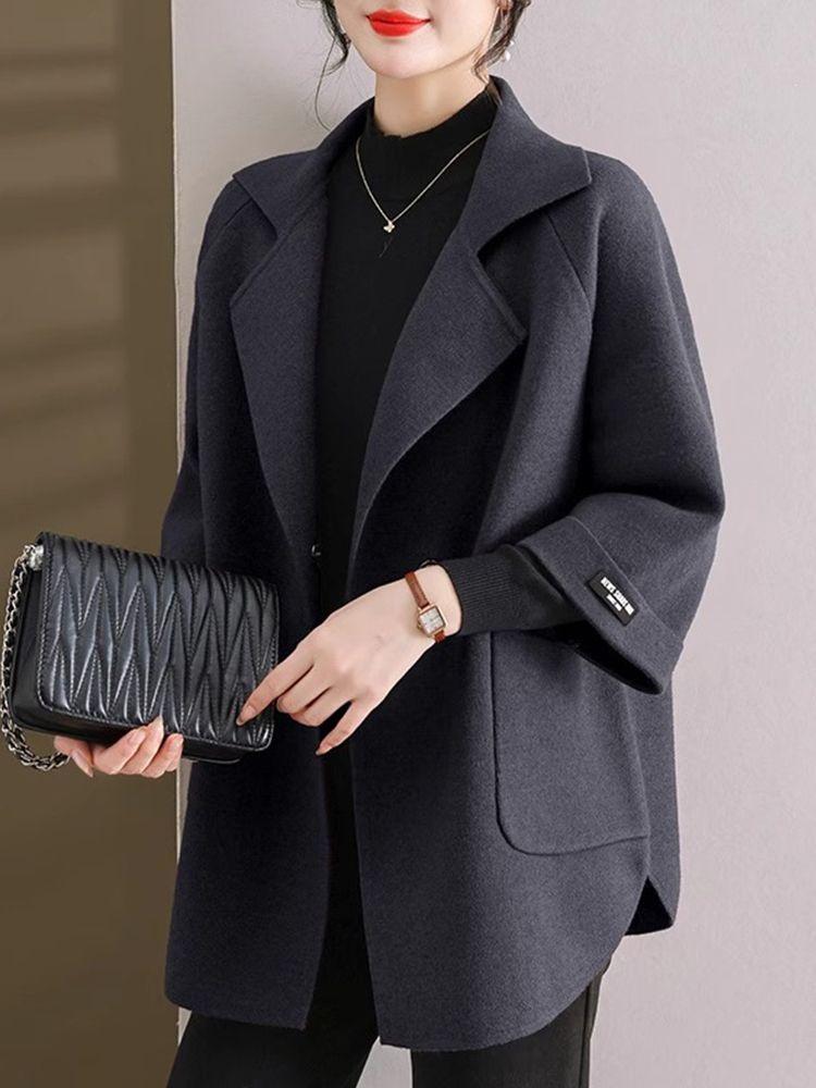 2025 Winter Plus Size Double-Sided Fleece Jacket for Middle-Aged Women - Mid-Length Autumn/Winter Coat