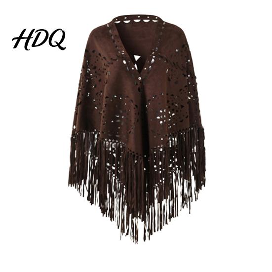 Winter Coat Accessory Women Shawl Hollow Tassels Hem Scarf Color Versatile Warm Fabric Comfortable Wrap Classic