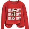 Damenmode Rundhals Langarm Buntes Blitz Rugby Buchstaben Sweatshirt