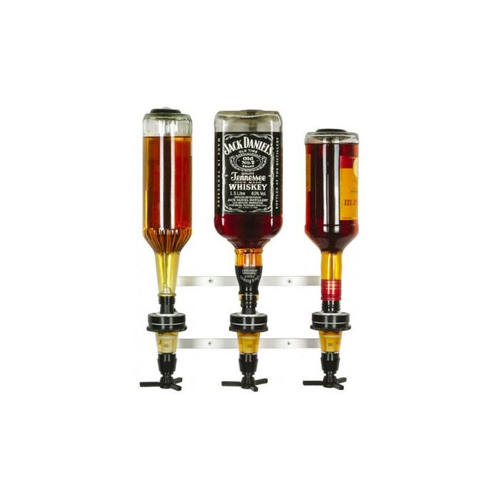 Alcohol Dispenser - ICH-ZAPFE.DE - Wall-Mounted - 3 Bottles - 0.7L To 1.0L - Red