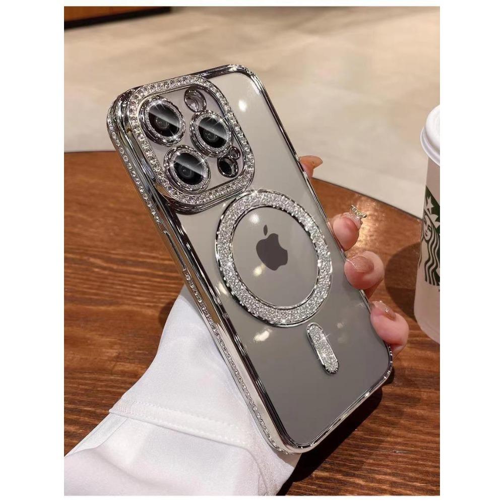 For IPhone 16 Phone Case for Apple 15promax Glitter Magnetic Suction 13 Electroplated Glitter Diamond 14 Light Luxury Protective Case