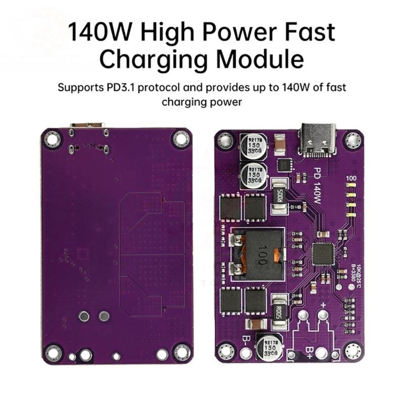 Professional Auto Adjusting 140W Type C Charging Module PD3.1 Fast Charging For 3S To 6S High Current Lithium Batteries