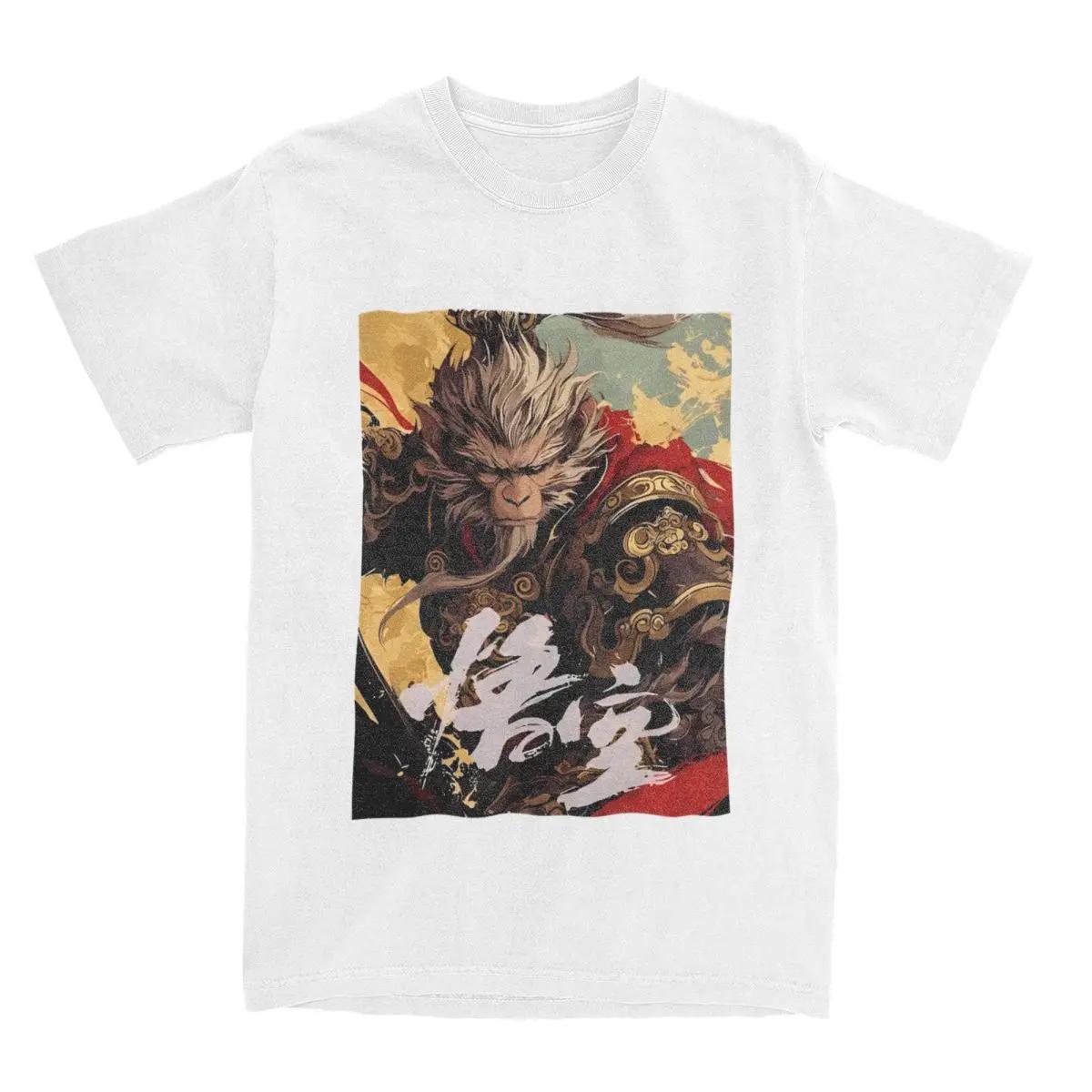 

Мужская и женская черная футболка с изображением видеоигры Myth Wukong, забавные игровые топы из 100% хлопка, футболка с коротким рукавом и круглым вырезом, классические рубашки XXXXXL белый