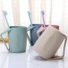 Eco-Friendly Brushing Cup Toothbrush Wheat Straw Tumblers Mug Cup Mouthwash Water Mug Plastic Cup