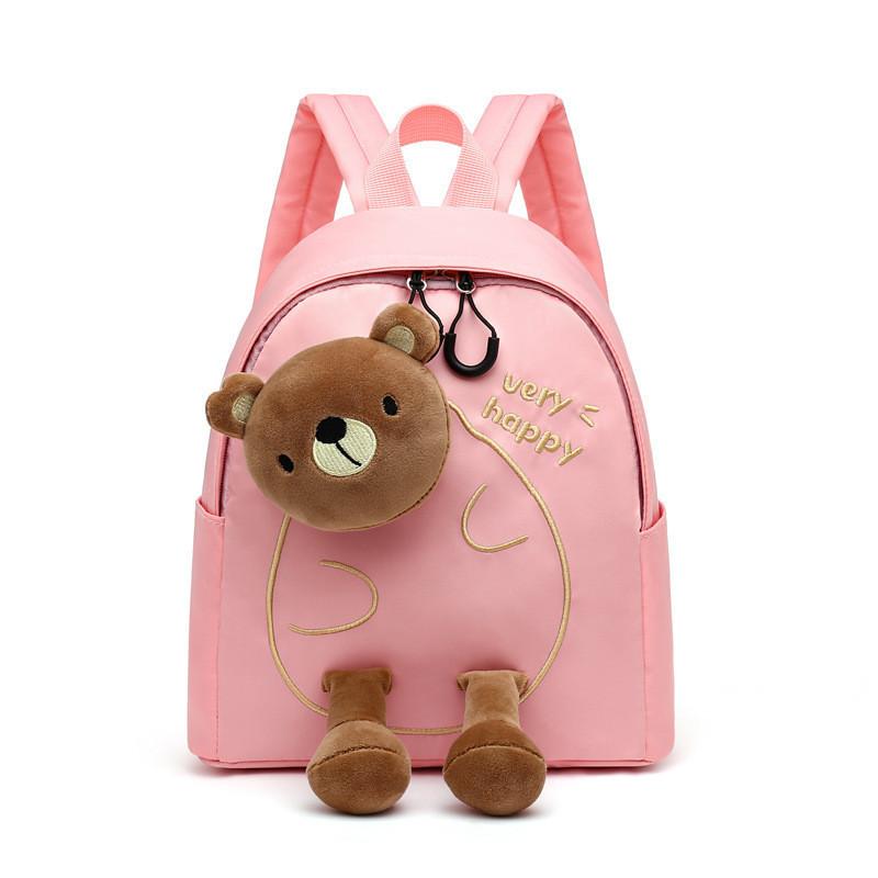 

Kids Kindergarten Backpack With Breathable Mesh Fabric And Cute Cartoon Bear Image рожевий