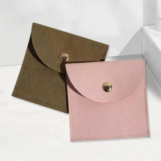 Mini Jewelry Pouch Faux Leather Small Storage Bag Travel Jewelry Pouch with Snap Button for Necklaces Bracelets Rings