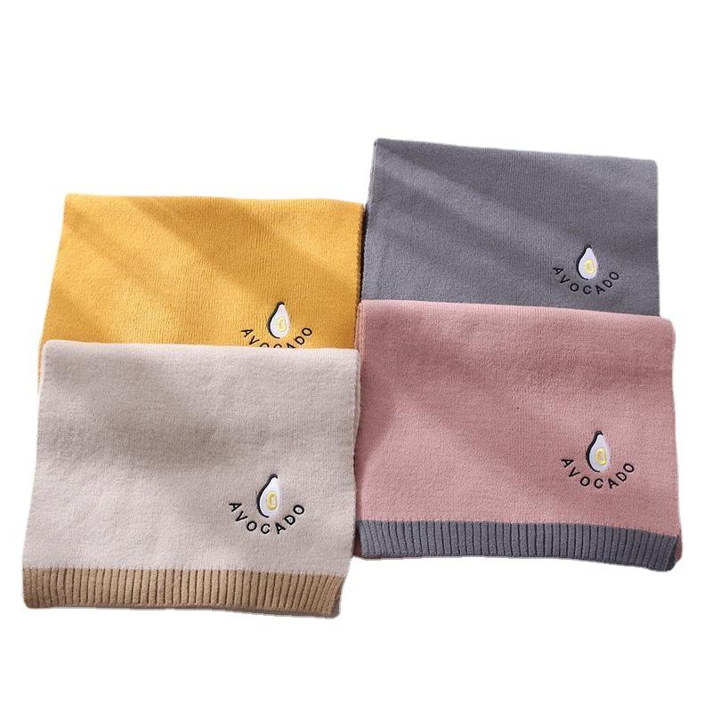 New Style Avocado Scarf Women's Long Winter Korean Version Versatile Student Thickened Warm Wool Knitted Cute Scarf
