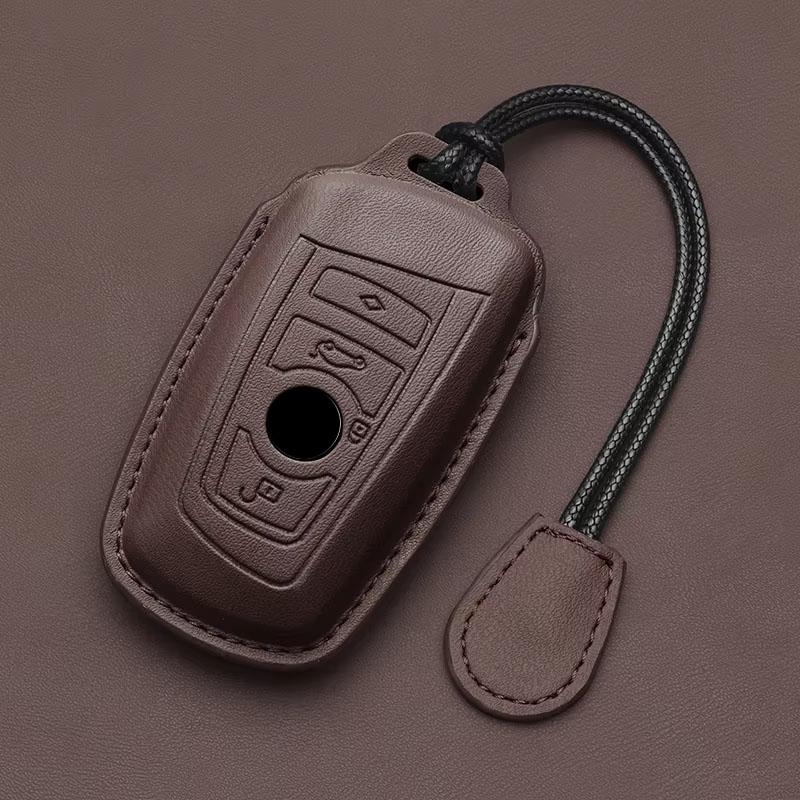 Interior Mouldings Leather Car Key Case Same color interior Fob For BMW F10 F20 F30 G20 G30 F15 F16 G01 G02 G05 G07 X1 X3 X4 X5