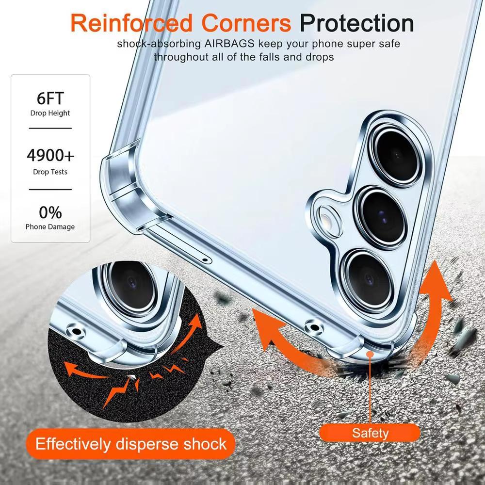 Air-Bag Clear Case For Samsung Galaxy A06 A05 A05S A16 A15 A14 A26 A25 A24 A36 A35 A34 A56 A55 A54 5G Shockproof Silicone Cover
