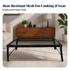 Outdoor Table with Metal Mesh Top Foldable for Backyard
