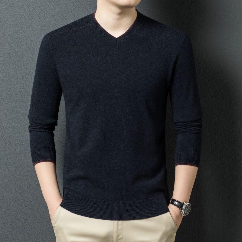 Men's 100% Pure Wool V-Neck Sweater