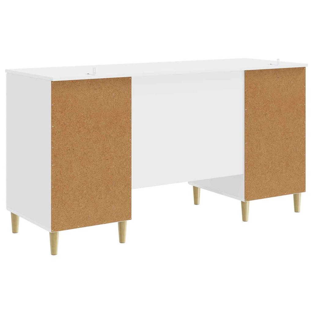Glossy White Desk Particleboard 142.5 X 50 X 75 Cm