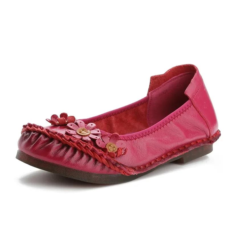 Moda Nuevos Flores Zapatos de Mujer Étnicos Alta Calidad Mocasines Moda Slip on Planos Zapatos Casuales Femeninos Suela Blanda Zapatos de Mamá 2024