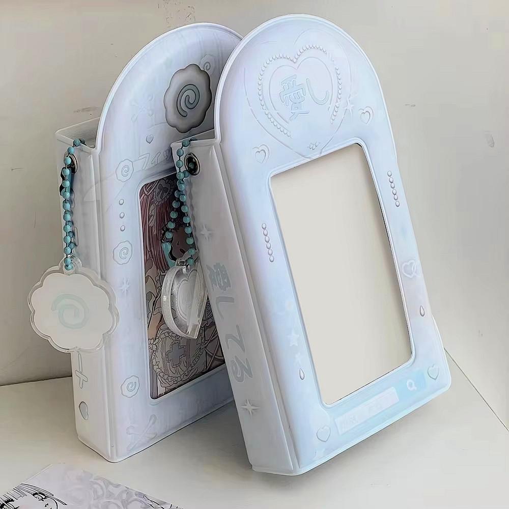 3 Zoll 32 Fächer Fotoalbum Sammelbuch Fotokartenhalter Kartenhalter Süßes Quadratisches Hohlraum INS Cartoon Album Karten Binder