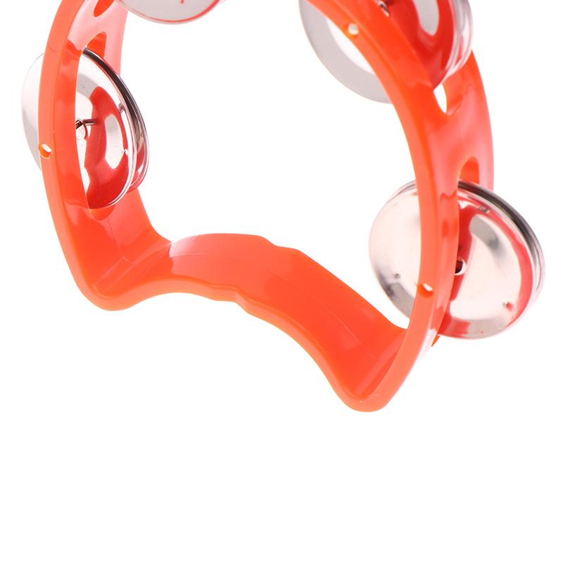 Kindergarten Hand-Held Tambourine Metal Bells Plastic Rattle Ball Percussion Ktv Party Kids Game Toy Musical Instrument