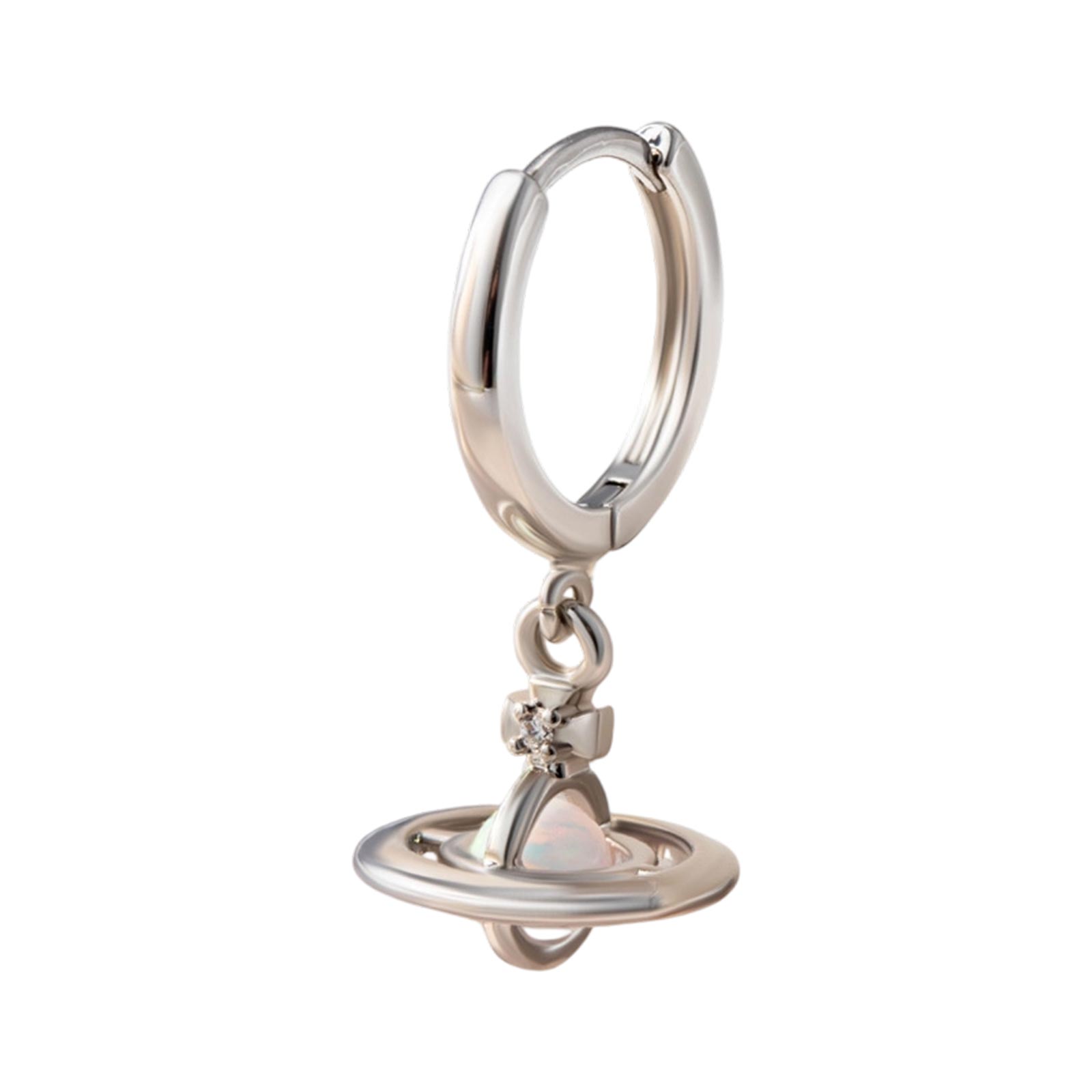 

Многоцветные серьги-хулапы с подвеской в виде опаловой планеты и туманности желе - Милые девичьи серьги-кольца One Size