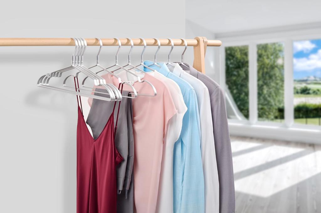 Amber Home Aluminum Aluminum Hangers for Closet Prevents Shape Ultra-Lightweight Hangers, Gold-Colored Storage, Clothes, Suits, T-Shirts, Jackets,