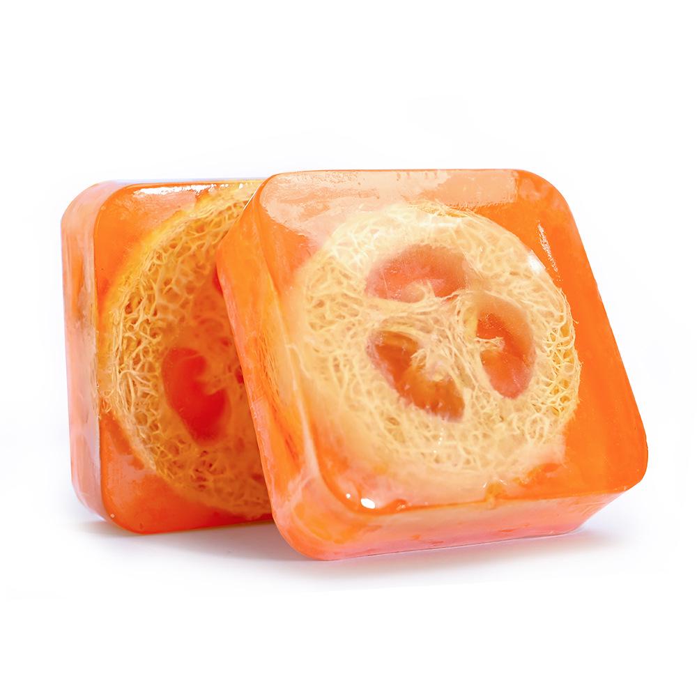 

Lavender Loofah Soap - 100g Handmade with Loofah Gourd and Rose Essential Oil for Facial Cleansing and Body Wash