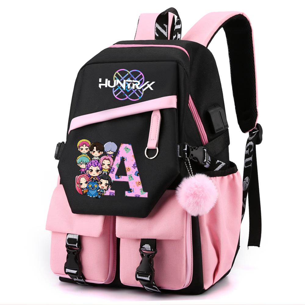 26 English Letter K-pop Demon Hunters Printed Large Capacity Backpack for Teenger Student Girl Boy Schoolbag Bookbag Women Waterproof Travel Bag