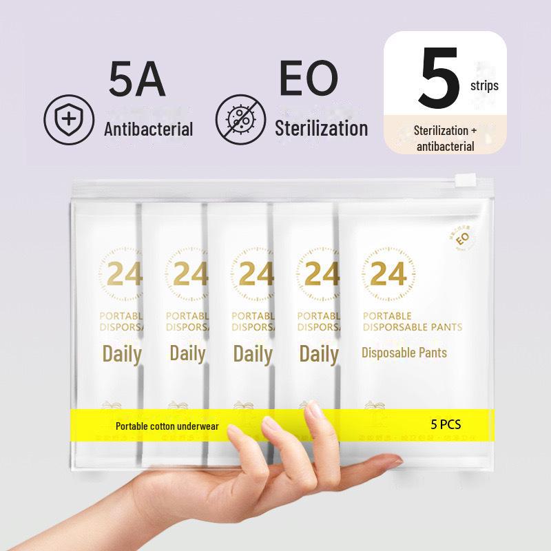 Women's Sterile Disposable Cotton Underwear - Individually Wrapped for Maternity, Travel, Salon Use