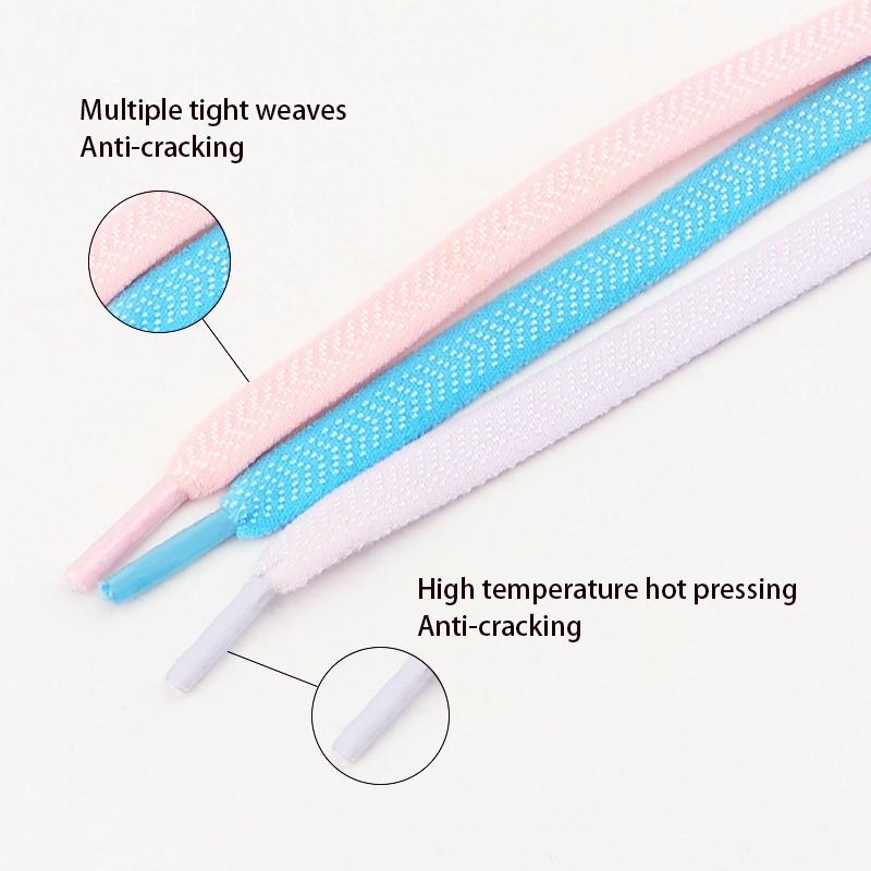 No Tie Shoe laces Elastic Laces Sneakers Tennis Silver Diamond buckle Shoelaces without ties Flat Shoelace for Shoes accessories