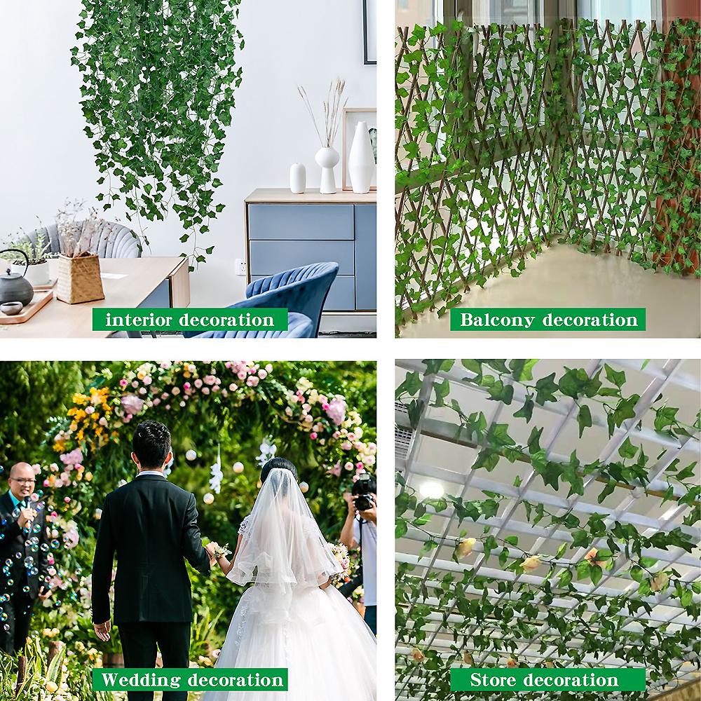 12/6/1pcs/Pack Artificial Liana Vine Wall Hanging Fake Plants Ivy String Leaves for Home Outdoor Garden Wedding Party Decoration