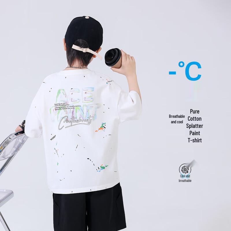 

YOYO Сказочные Мальчики Граффити Хлопковая Футболка 150