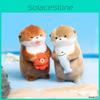 Little Otter Holding Fish Shrimp Octopus Standing Posture Cartoon Doll Keychain