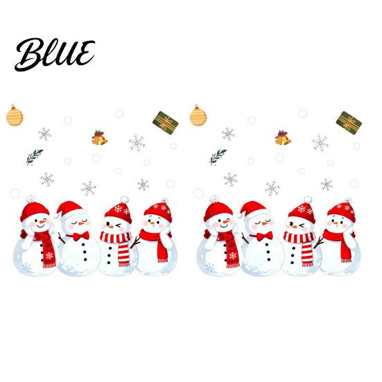 Snowman Window Cling 1/2 Sheets Christmas Cling Cartoon Decorative Glass Clings Sticker Waterproof Static Decal for Winter Holiday Party Decorations